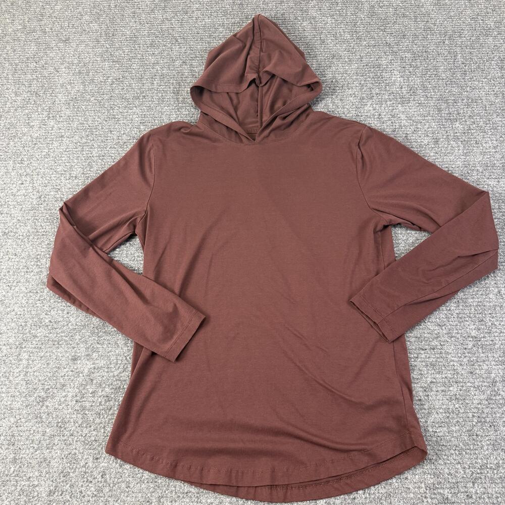 Cuts Hoodie Shirt Mens Large Red Pyca Pro Trim Fit Long Sleeve Curve Hem